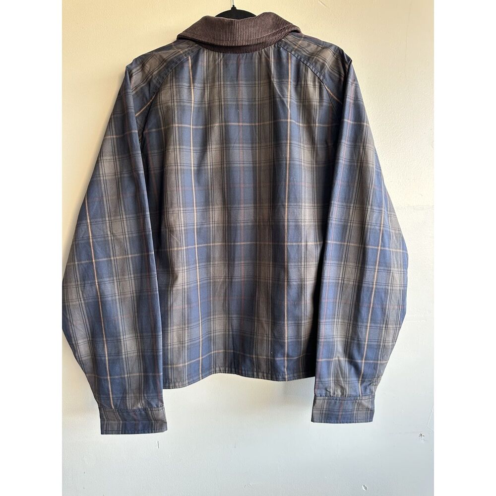 NWT Abercrombie & Fitch Waxed Cotton Barn Jacket Plaid Corduroy Collar Large - Picture 10 of 15